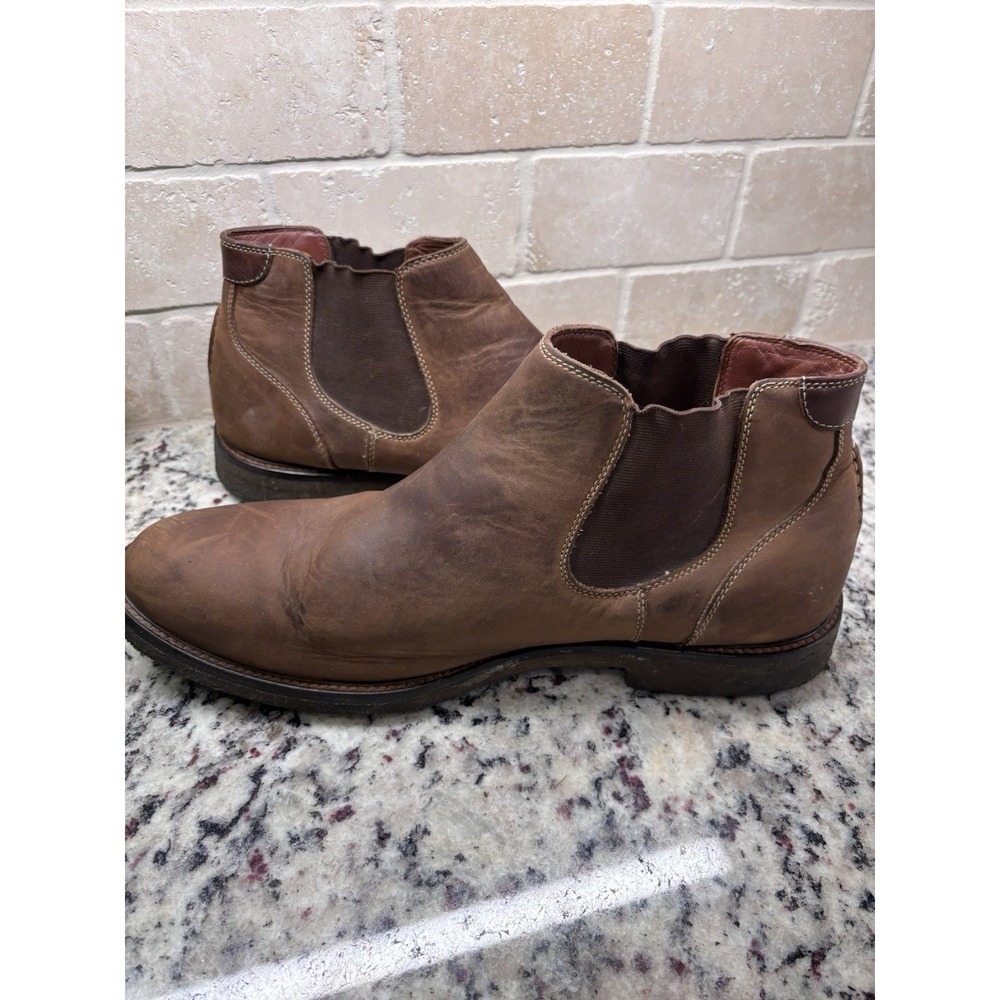 Johnson & Murphy Men's Brown Nubuck Leather Chelsea Ankle Boots 13M - Picture 4 of 10